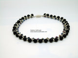 Halskette #Collier #schwarz-silber 45 cm